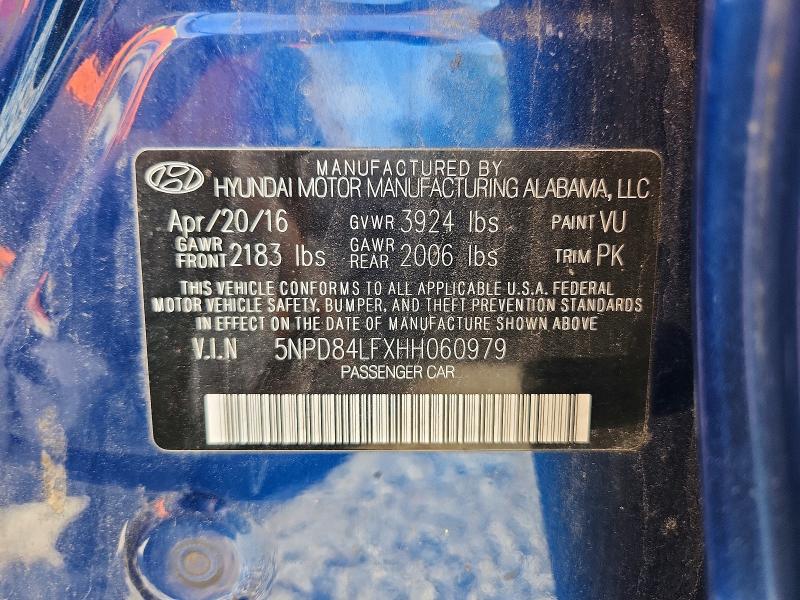 Aukcja sprzedaży 2017 Hyundai Elantra, vin: 5NPD84LFXHH060979, numer aukcji: 60064256