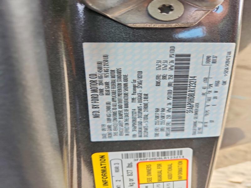 Продажа на аукционе авто 2020 Ford Fusion, vin: 3FA6P0HD8LR123214, номер лота: 62003736