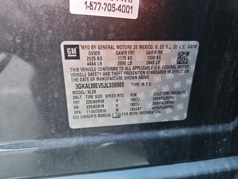 Aukcja sprzedaży 2018 Gmc Terrain, vin: 3GKALMEV5JL338980, numer aukcji: 61771476