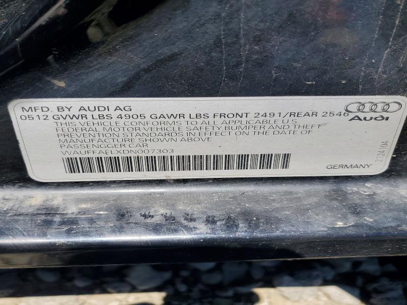 Aukcja sprzedaży 2013 Audi A4, vin: WAUFFAFLXDN007303, numer aukcji: 60693596
