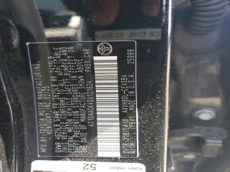 Продажа на аукционе авто 2025 Toyota Camry, vin: 4T1DAACK4SU121624, номер лота: 59216746