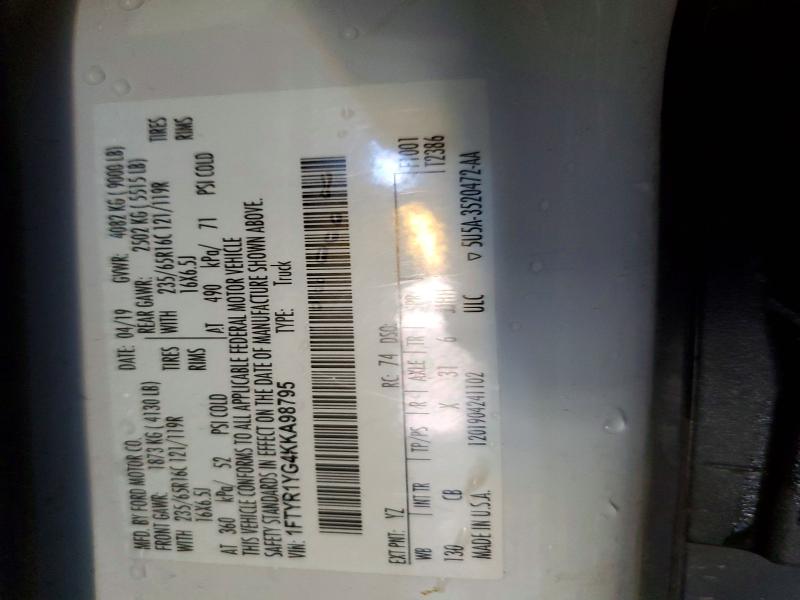 Aukcja sprzedaży 2019 Ford Transit, vin: 1FTYR1YG4KKA98795, numer aukcji: 60258396