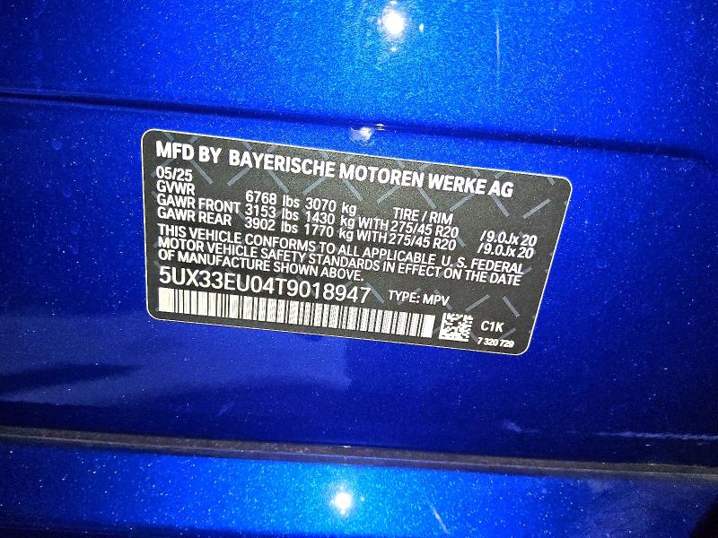 Продаж на аукціоні авто 2026 Bmw X5, vin: 5UX33EU04T9018947, номер лоту: 60837946