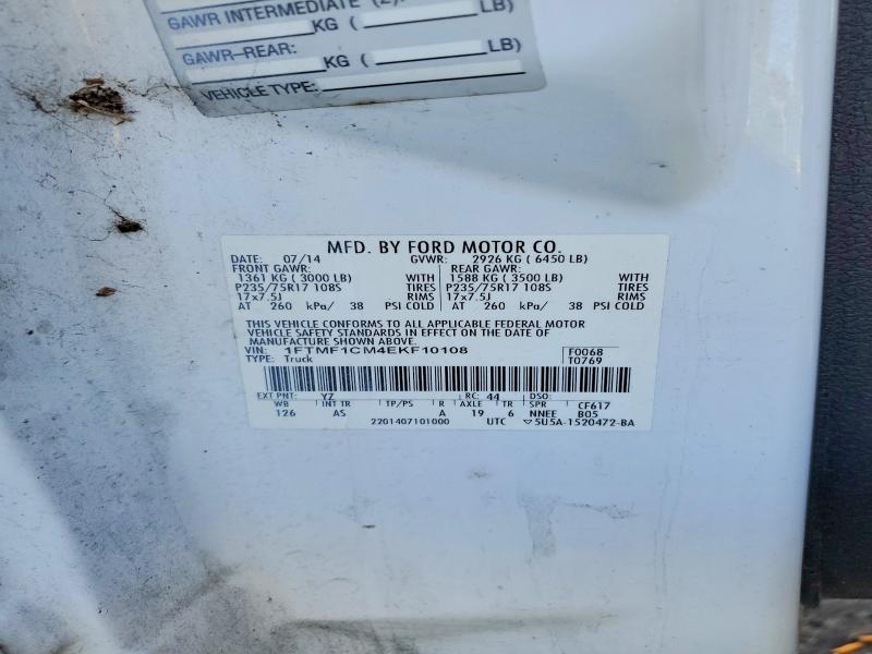 2014 Ford F150 მანქანა იყიდება აუქციონზე, vin: 1FTMF1CM4EKF10108, აუქციონის ნომერი: 61811566