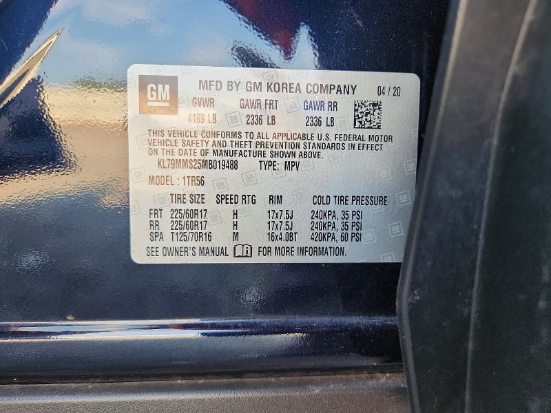 61182046 :رقم المزاد ، KL79MMS25MB019488 vin ، 2021 Chevrolet Trailblazer مزاد بيع
