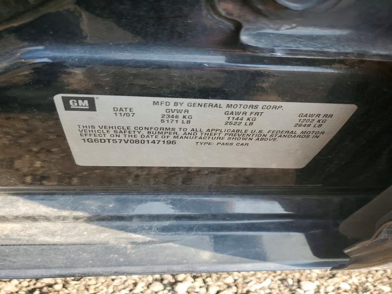 2008 Cadillac Cts მანქანა იყიდება აუქციონზე, vin: 1G6DT57V080147196, აუქციონის ნომერი: 60996626