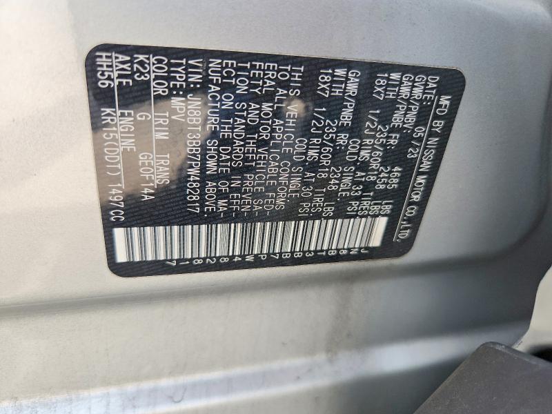 60933686 :رقم المزاد ، JN8BT3BB7PW482817 vin ، 2023 Nissan Rogue مزاد بيع