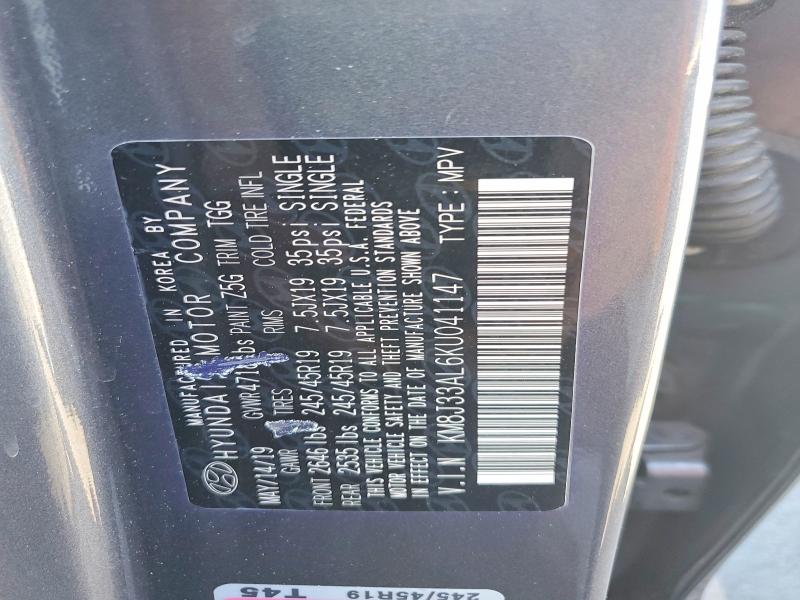 62842116 :رقم المزاد ، KM8J33AL6KU041147 vin ، 2019 Hyundai Tucson مزاد بيع