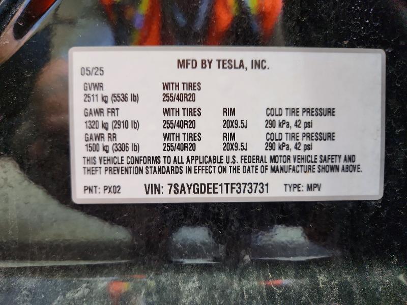 Продажа на аукционе авто 2026 Tesla Model Y, vin: 7SAYGDEE1TF373731, номер лота: 77599235
