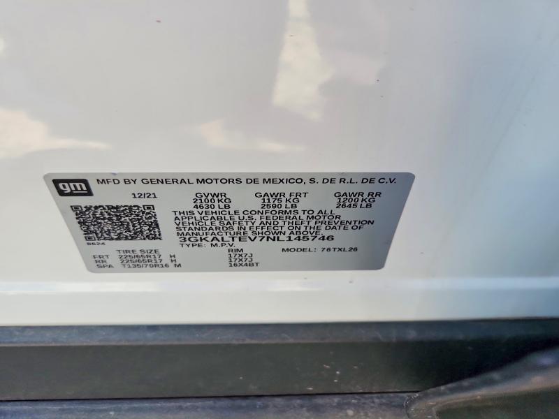 60254406 :رقم المزاد ، 3GKALTEV7NL145746 vin ، 2022 Gmc Terrain مزاد بيع