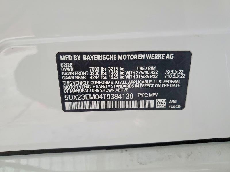 62077616 :رقم المزاد ، 5UX23EM04T9384130 vin ، 2026 Bmw X7 مزاد بيع