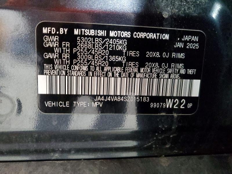 2025 Mitsubishi Outlander მანქანა იყიდება აუქციონზე, vin: JA4J4VA84SZ015183, აუქციონის ნომერი: 62665096