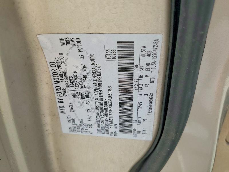 Продажа на аукционе авто 2006 Ford Explorer, vin: 1FMEU73EX6ZA05183, номер лота: 59396936