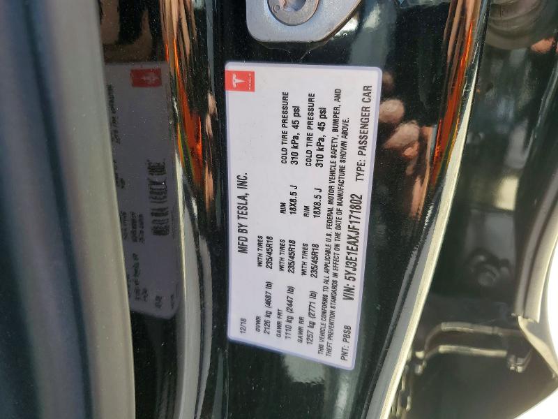 Продажа на аукционе авто 2018 Tesla Model 3, vin: 5YJ3E1EAXJF171802, номер лота: 60259836