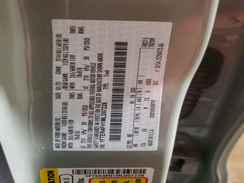 2021 Ford Ranger მანქანა იყიდება აუქციონზე, vin: 1FTER4FH1MLD07228, აუქციონის ნომერი: 60493016
