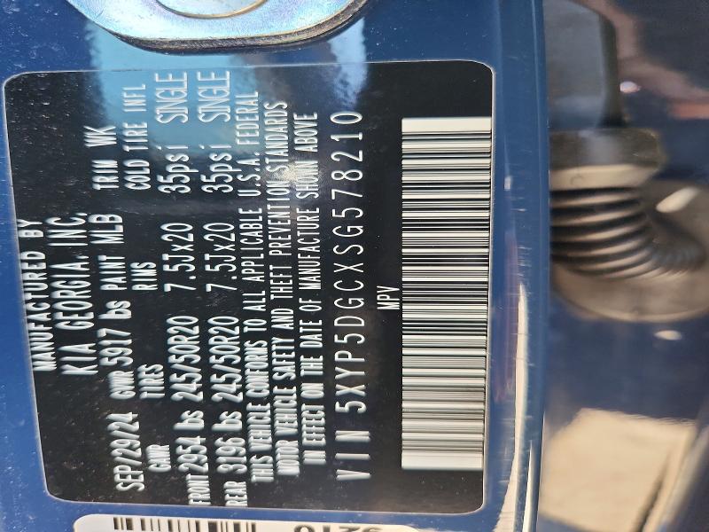 59780256 :رقم المزاد ، 5XYP5DGCXSG578210 vin ، 2025 Kia Telluride مزاد بيع