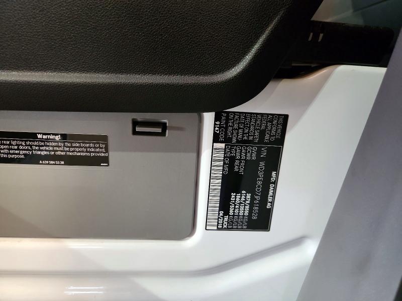 Продажа на аукционе авто 2018 Mercedes-benz Sprinter, vin: WD3PE8CD7JP618528, номер лота: 59602676
