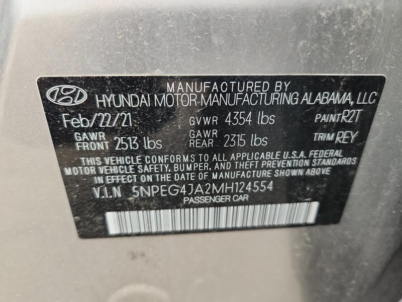 Aukcja sprzedaży 2021 Hyundai Sonata, vin: 5NPEG4JA2MH124554, numer aukcji: 61763596