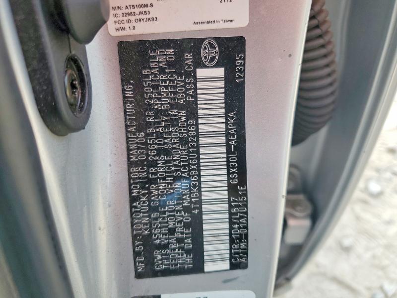 2006 Toyota Avalon მანქანა იყიდება აუქციონზე, vin: 4T1BK36BX6U132869, აუქციონის ნომერი: 62706086