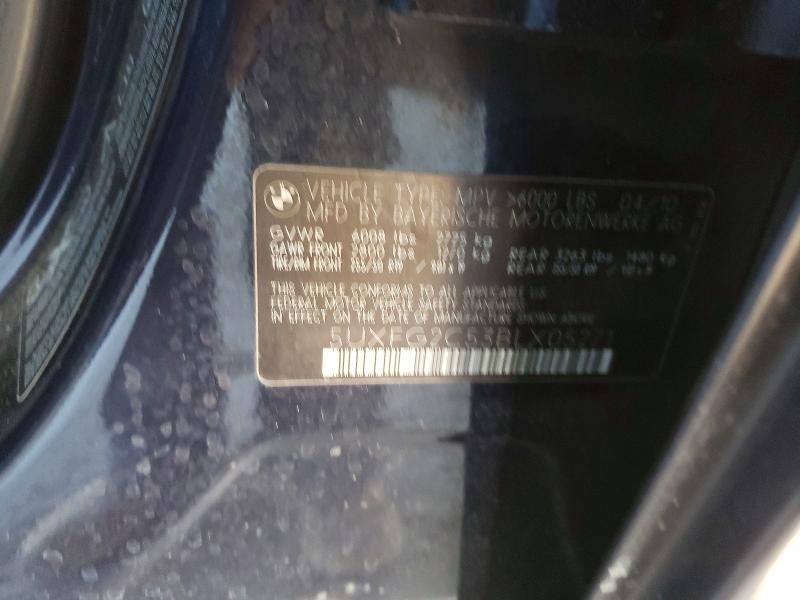62697646 :رقم المزاد ، 5UXFG2C53BLX05271 vin ، 2011 Bmw X6 مزاد بيع
