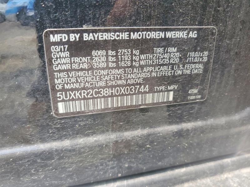 Aukcja sprzedaży 2017 Bmw X5, vin: 5UXKR2C38H0X03744, numer aukcji: 61953306
