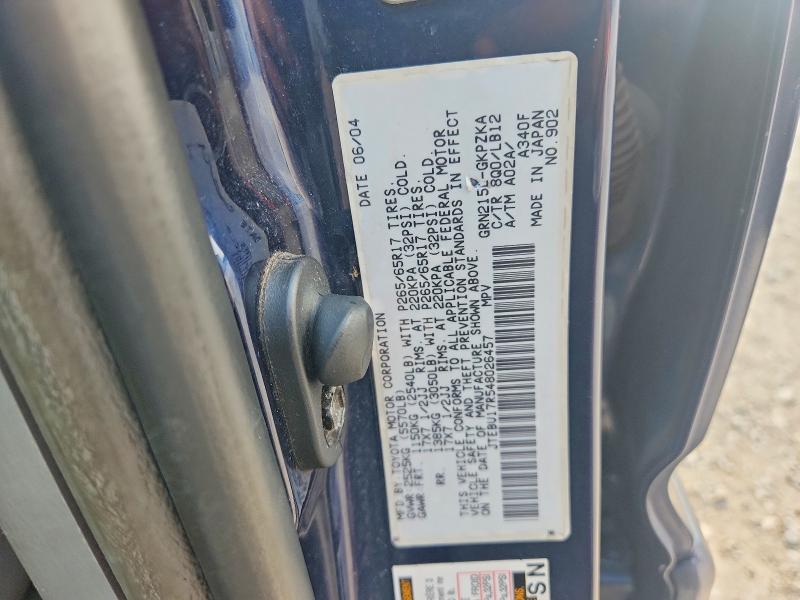 Aukcja sprzedaży 2004 Toyota 4runner, vin: JTEBU17R548026457, numer aukcji: 60773166