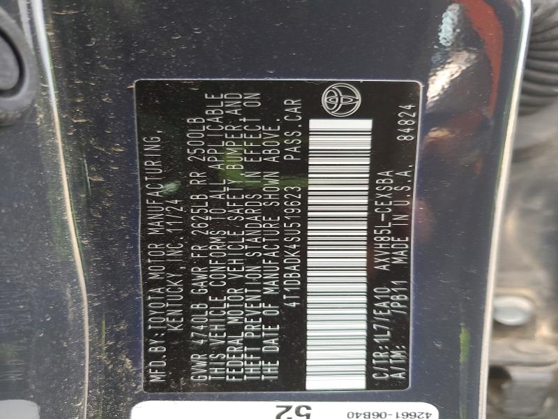 Продаж на аукціоні авто 2025 Toyota Camry, vin: 4T1DBADK4SU519623, номер лоту: 63496296
