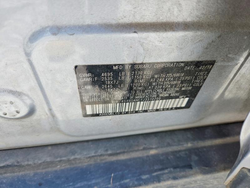 62001996 :رقم المزاد ، 4S4BSANC1J3310200 vin ، 2018 Subaru Outback مزاد بيع