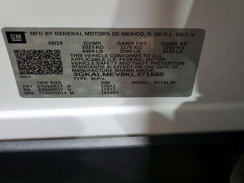 2019 Gmc Terrain მანქანა იყიდება აუქციონზე, vin: 3GKALMEV8KL371585, აუქციონის ნომერი: 60271956