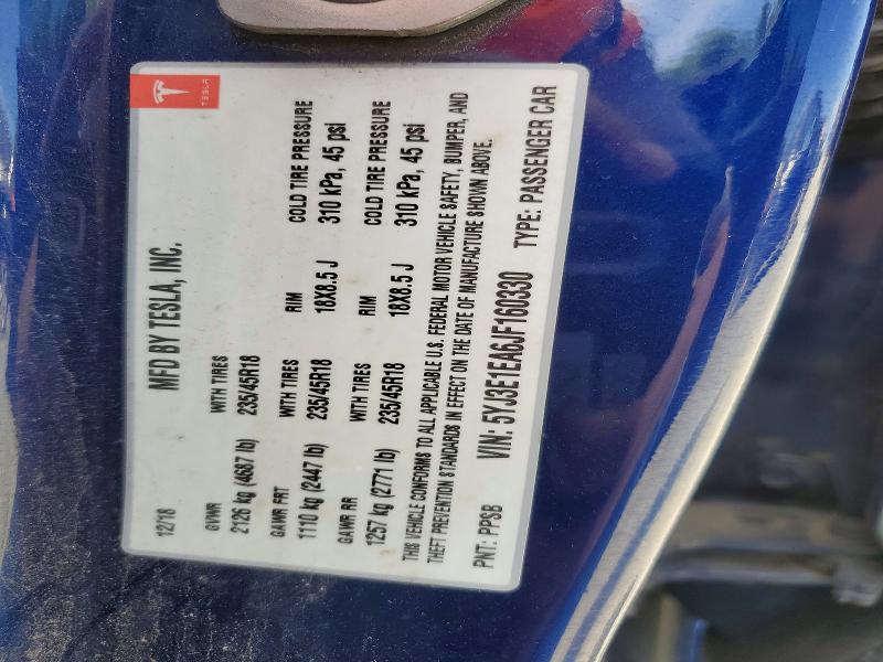 Продаж на аукціоні авто 2018 Tesla Model 3, vin: 5YJ3E1EA6JF160330, номер лоту: 60056736