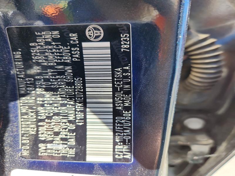 63423096 :رقم المزاد ، 4T1BF1FK1EU729805 vin ، 2014 Toyota Camry مزاد بيع