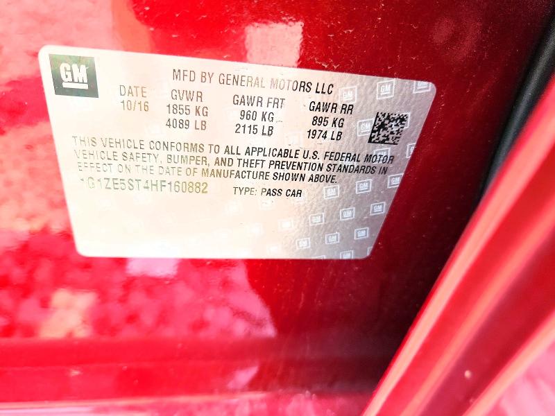 Продаж на аукціоні авто 2017 Chevrolet Malibu, vin: 1G1ZE5ST4HF160882, номер лоту: 60851376