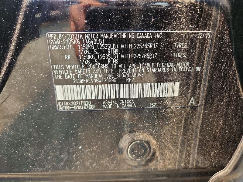Продажа на аукционе авто 2016 Toyota Rav4, vin: 2T3BFREV1GW430996, номер лота: 60327416