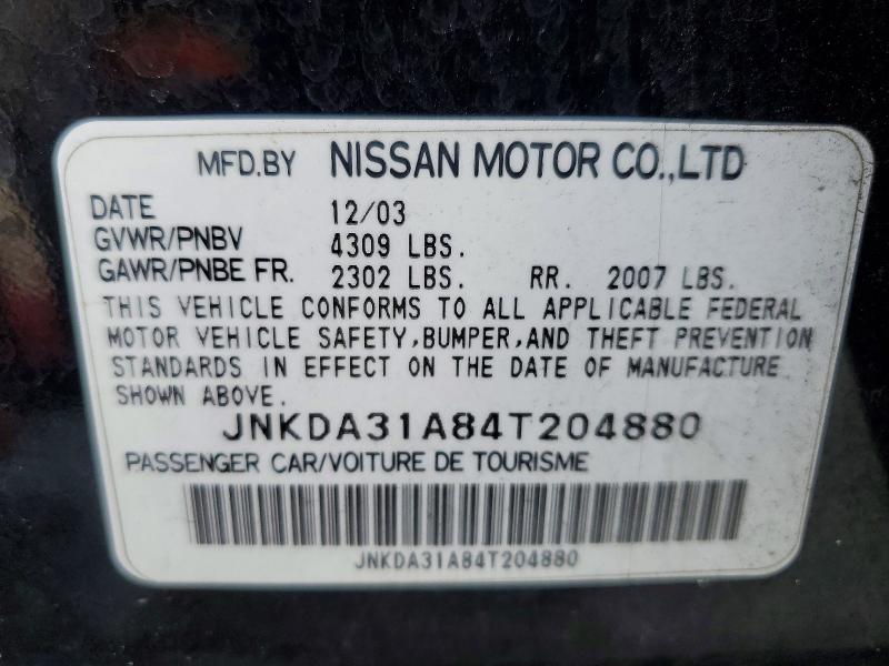 Продаж на аукціоні авто 2004 Infiniti I35, vin: JNKDA31A84T204880, номер лоту: 62790336