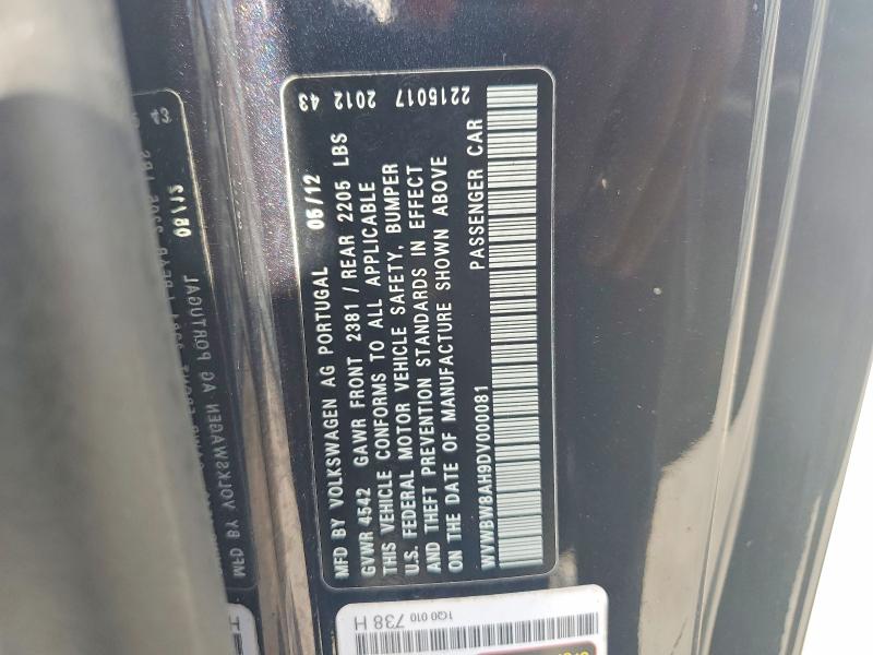 Aukcja sprzedaży 2013 Volkswagen Eos, vin: WVWBW8AH9DV000081, numer aukcji: 60160576