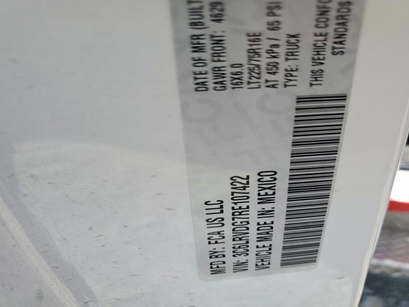 Продажа на аукционе авто 2024 Ram Promaster 2500, vin: 3C6LRVDG7RE107422, номер лота: 59682256