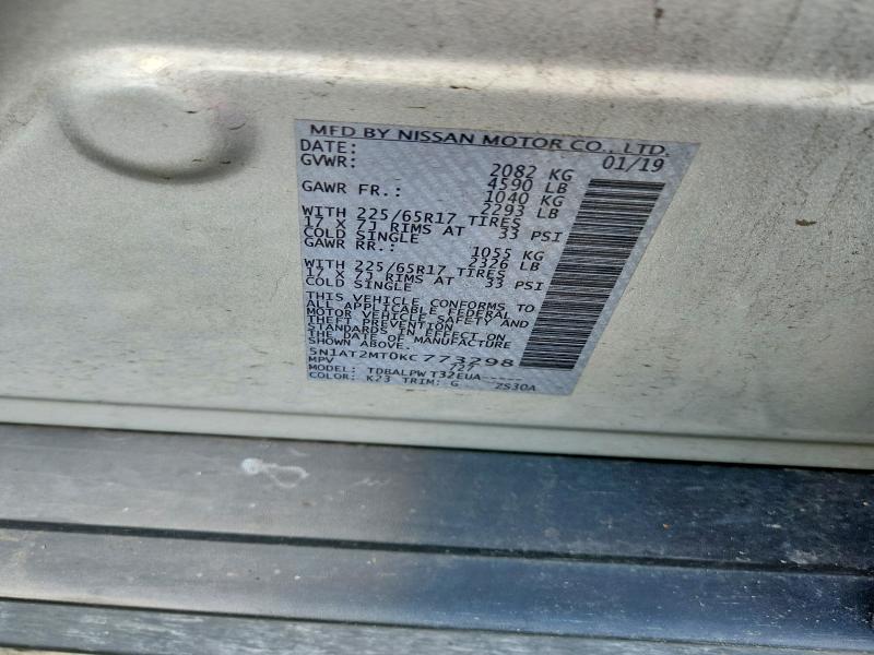 Продаж на аукціоні авто 2019 Nissan Rogue, vin: 5N1AT2MT0KC773298, номер лоту: 60933356