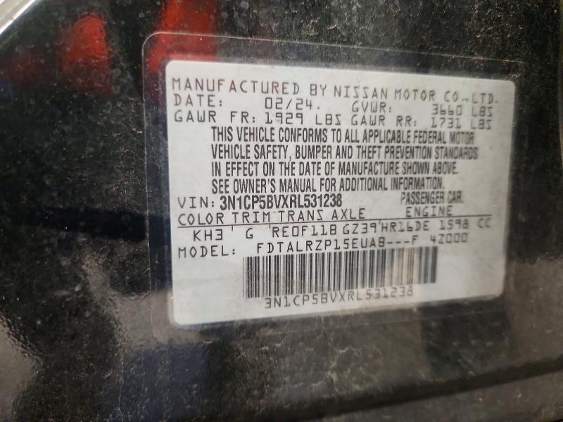 Aukcja sprzedaży 2024 Nissan Kicks, vin: 3N1CP5BVXRL531238, numer aukcji: 62384056