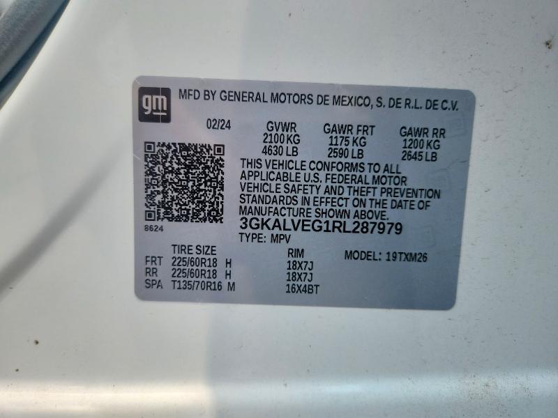 Aukcja sprzedaży 2024 Gmc Terrain, vin: 3GKALVEG1RL287979, numer aukcji: 62940956