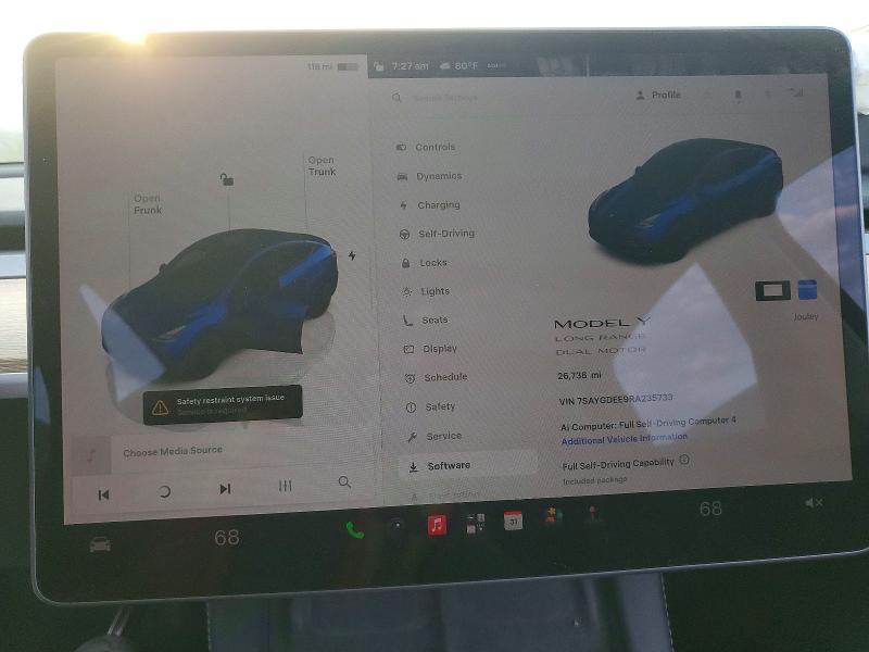 Aukcja sprzedaży 2024 Tesla Model Y, vin: 7SAYGDEE9RA235733, numer aukcji: 63054566