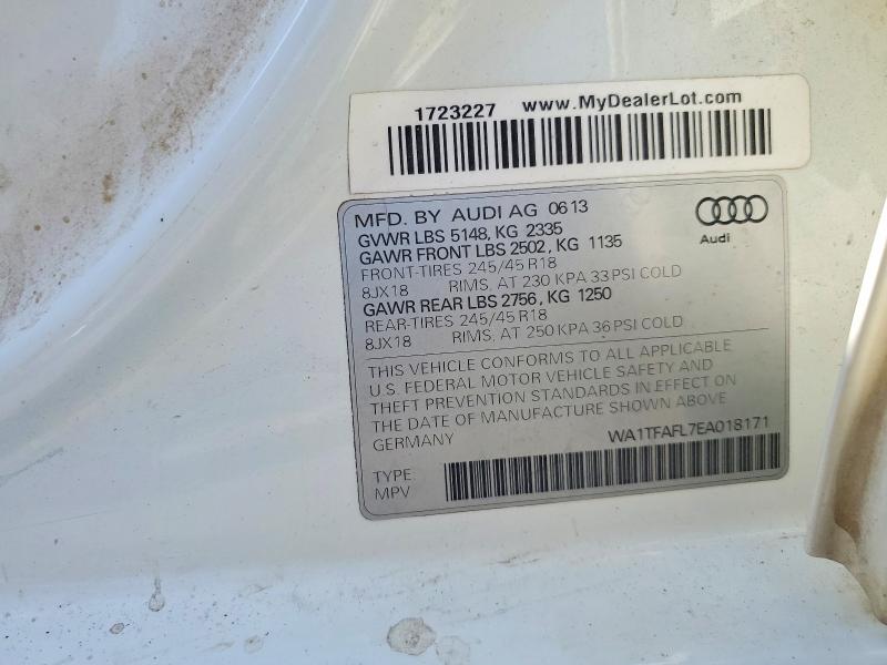 Продажа на аукционе авто 2014 Audi A4 Allroad, vin: WA1TFAFL7EA018171, номер лота: 61398606