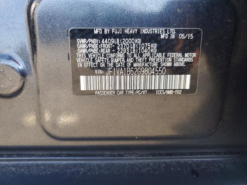 Aukcja sprzedaży 2016 Subaru Wrx, vin: JF1VA1B62G9804550, numer aukcji: 62723596