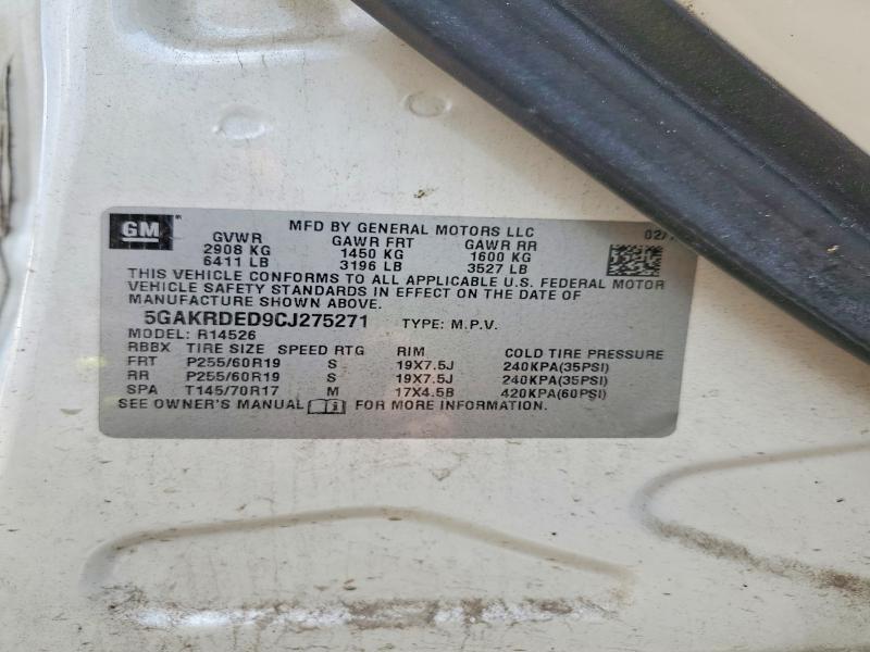 Aukcja sprzedaży 2012 Buick Enclave, vin: 5GAKRDED9CJ275271, numer aukcji: 60479536