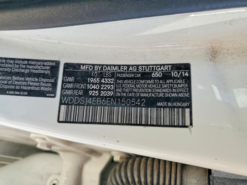 2014 Mercedes-benz Cla მანქანა იყიდება აუქციონზე, vin: WDDSJ4EB6EN150542, აუქციონის ნომერი: 60421866