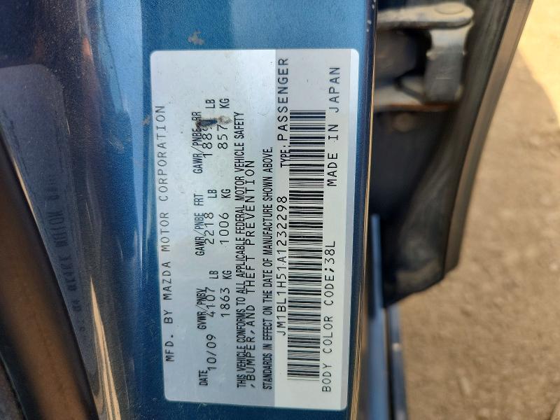61692796 :رقم المزاد ، JM1BL1H51A1232298 vin ، 2010 Mazda 3 مزاد بيع