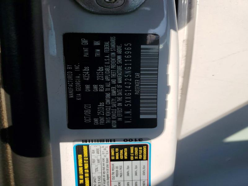 Aukcja sprzedaży 2022 Kia K5, vin: 5XXG14J25NG116965, numer aukcji: 60887236