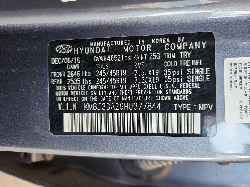 Продажа на аукционе авто 2017 Hyundai Tucson, vin: KM8J33A29HU377844, номер лота: 61506496