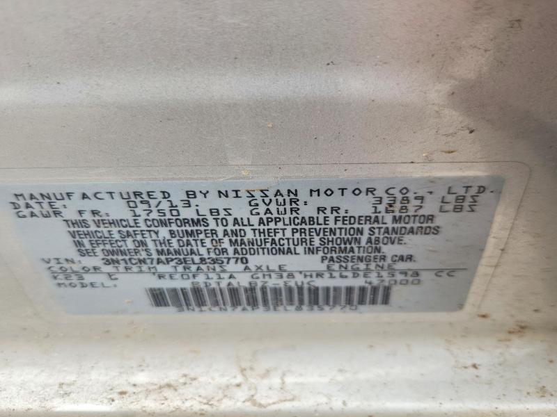 Продажа на аукционе авто 2014 Nissan Versa, vin: 3N1CN7AP3EL835770, номер лота: 61622216