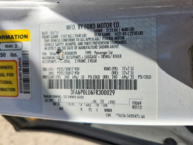 Aukcja sprzedaży 2015 Ford Fusion, vin: 300029, numer aukcji: 61473466