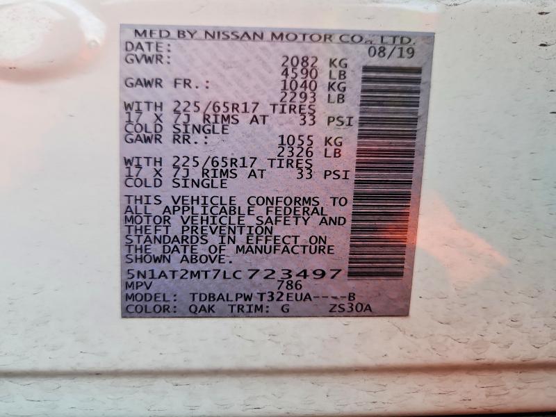 Продаж на аукціоні авто 2020 Nissan Rogue, vin: 5N1AT2MT7LC723497, номер лоту: 63023056